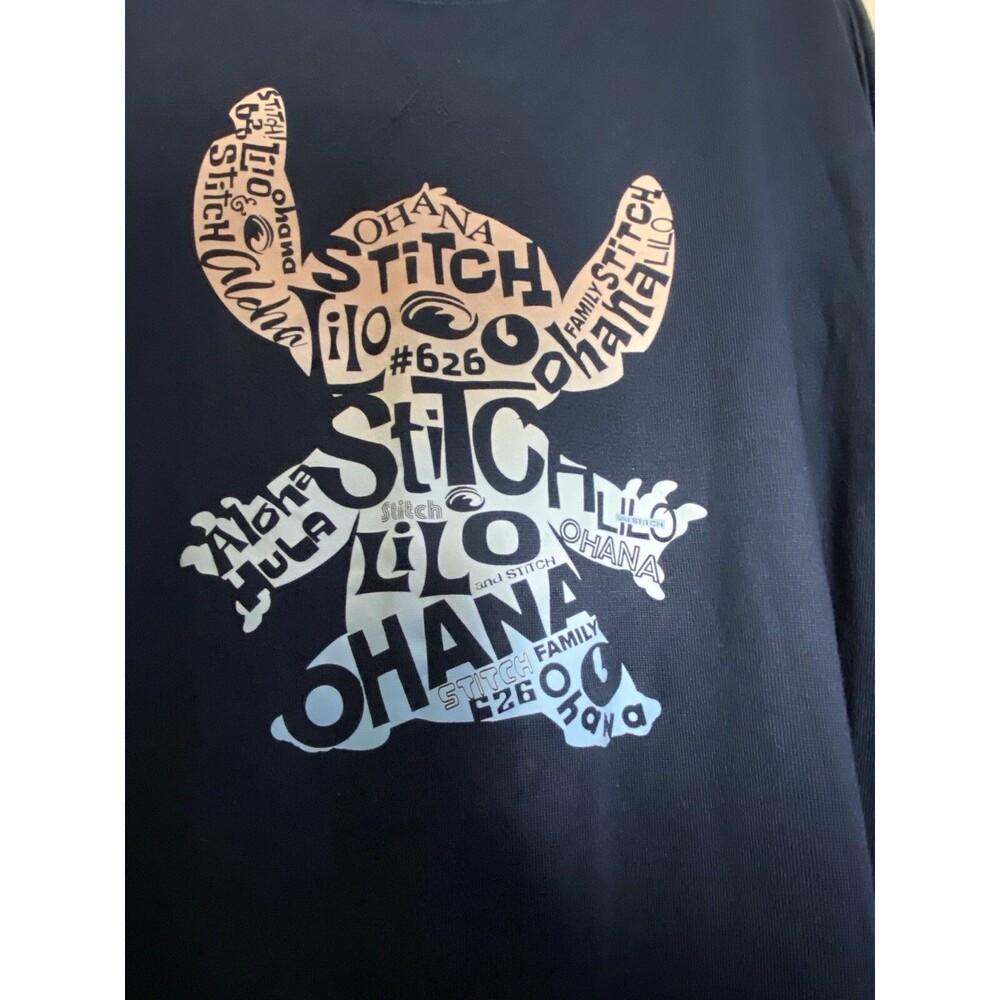 Disney PJ Sleep Shirt Gown 3/4 Sleeve Blue Adult XL Lilo & Stitch Ohana - Picture 2 of 13